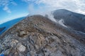 Fisheye view of crater on Vulcano island, Italy