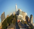 Fisheye view of downtown Raleigh NC skyline Royalty Free Stock Photo