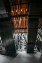 Fisheye view of Lloyds and The Leadenhall Buildings, financial district, City of London Royalty Free Stock Photo