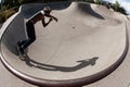 Fisheye View Of Man Negotiating Turn In Atlanta Skateboard Bowl