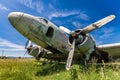 Fisheye view of the remains DC3 aircraft