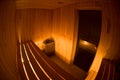 Fisheye View of Sauna Interior Royalty Free Stock Photo