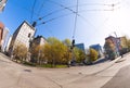 Fisheye view of Seattle city during summer time