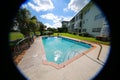 Fisheye View of Swimming Pool at Condo on Golf Course