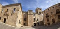 fisheye view of two squares in the old town of Caceres, Spain Royalty Free Stock Photo