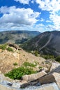 Fisheye view of the valley below the Beartooth Highway in Montana Royalty Free Stock Photo
