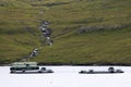 Fishfarming at the Faroe islands Royalty Free Stock Photo