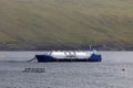 Fishfarming at the Faroe islands Royalty Free Stock Photo