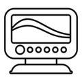 Fishfinder echo sounder icon, outline style Royalty Free Stock Photo