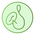 Fishhook flat icon. Bait on hook green icons in trendy flat style. Fishing lure gradient style design, designed for web