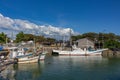 Fishiing ships at harbourside, Mikawa, Japan Royalty Free Stock Photo