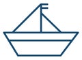 Fishin bluie boat, icon Royalty Free Stock Photo