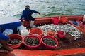 Fishing activities at the mouth of Mae Klong River, Thailand