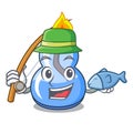 Fishing alcohol burner mascot cartoon