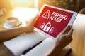 Fishing alert, Fraud, Virus, Cyber security breath detection banner on screen. Internet, Information protection concept Royalty Free Stock Photo