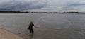 Fishing in a backwater in India