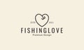 Fishing bait with love logo design vector icon symbol graphic illustration