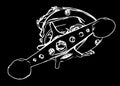 Fishing baitcast reel on black background Royalty Free Stock Photo