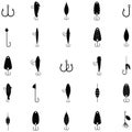 Fishing baits icon set Royalty Free Stock Photo