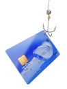 Fishing bank credit card fraud concept 3d illustration Royalty Free Stock Photo