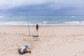 Fishing Beach Ocean Holidays Royalty Free Stock Photo