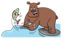 Fishing bear cartoon character