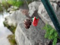 Fishing bell on a fishing rod-close-up Royalty Free Stock Photo