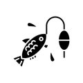 Fishing black icon concept. Fishing flat vector symbol, sign, illustration.