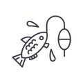 Fishing black icon concept. Fishing flat vector symbol, sign, illustration. Royalty Free Stock Photo