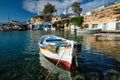 Fishing boars in harbour in fishing village of Mandrakia, Milos island, Greece Royalty Free Stock Photo