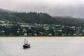 Fishing Boat motoring in Alaska Royalty Free Stock Photo