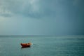 Fishing boat on anchor Royalty Free Stock Photo