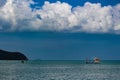 Fishing boat anchored at Bangsaray Thailand Royalty Free Stock Photo