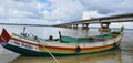 Fishing boat on Godavari River bank