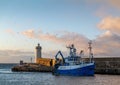 This is a Fishing Boat arriving back at its home harbour in Buckie, Moray, Scotland