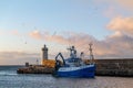 This is a Fishing Boat arriving back at its home harbour in Buckie, Moray, Scotland