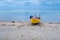 Fishing boat on beach. Beautiful landscape Royalty Free Stock Photo