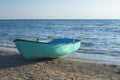 Fishing boat on the beach . Boat with oars Royalty Free Stock Photo