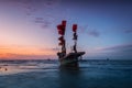 Fishing boat on the beach in thailand Royalty Free Stock Photo