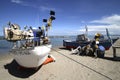 Fishing boat on beach Royalty Free Stock Photo