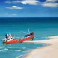Fishing boat beached Royalty Free Stock Photo