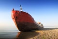 Fishing boat beached