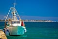 Fishing boat and Biograd na moru view