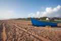 Fishing boat on candolim beach Goa Royalty Free Stock Photo