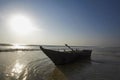 Fishing boat on candolim beach, Goa, India.