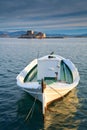 Fishing boat and a castle, Nafplio, Greece. Royalty Free Stock Photo