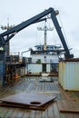 Fishing boat deck-Vertical Royalty Free Stock Photo