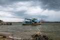 Old fishing boat Wrecked on the beach