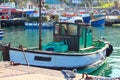 Fishing boat docked in harbor Royalty Free Stock Photo
