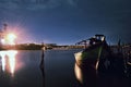 The fishing boat is docked at the Kejawanan harbor Royalty Free Stock Photo